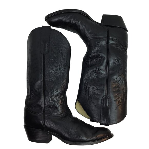 Tony Lama Vintage Leather Western Cowboy Boots Mens 8 EE Style S2951 - Picture 4 of 12